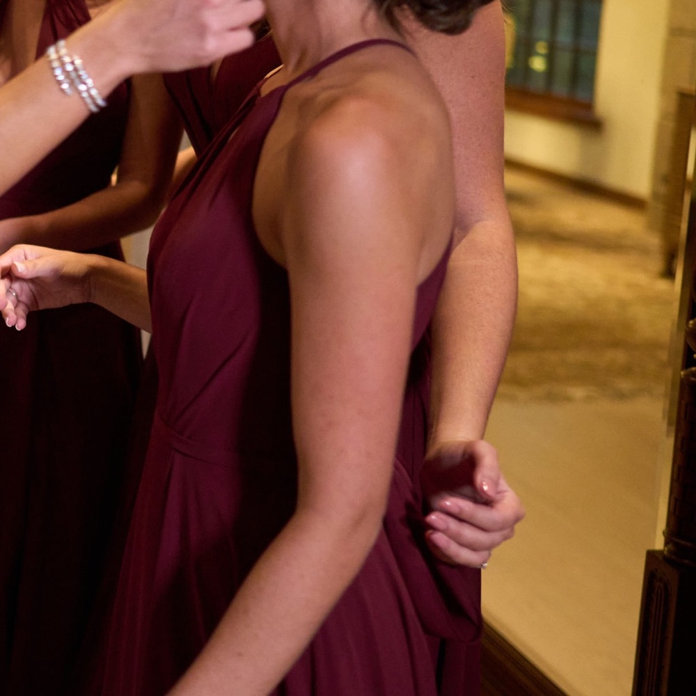 Azazie Evalleen Cabernet color size A0 - Picture 2 of 6